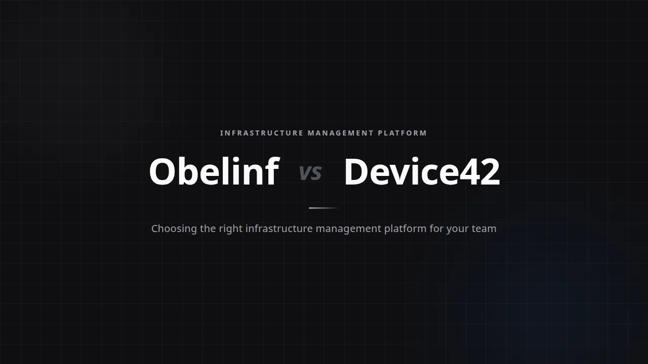 Obelinf versus Device42 comparison banner