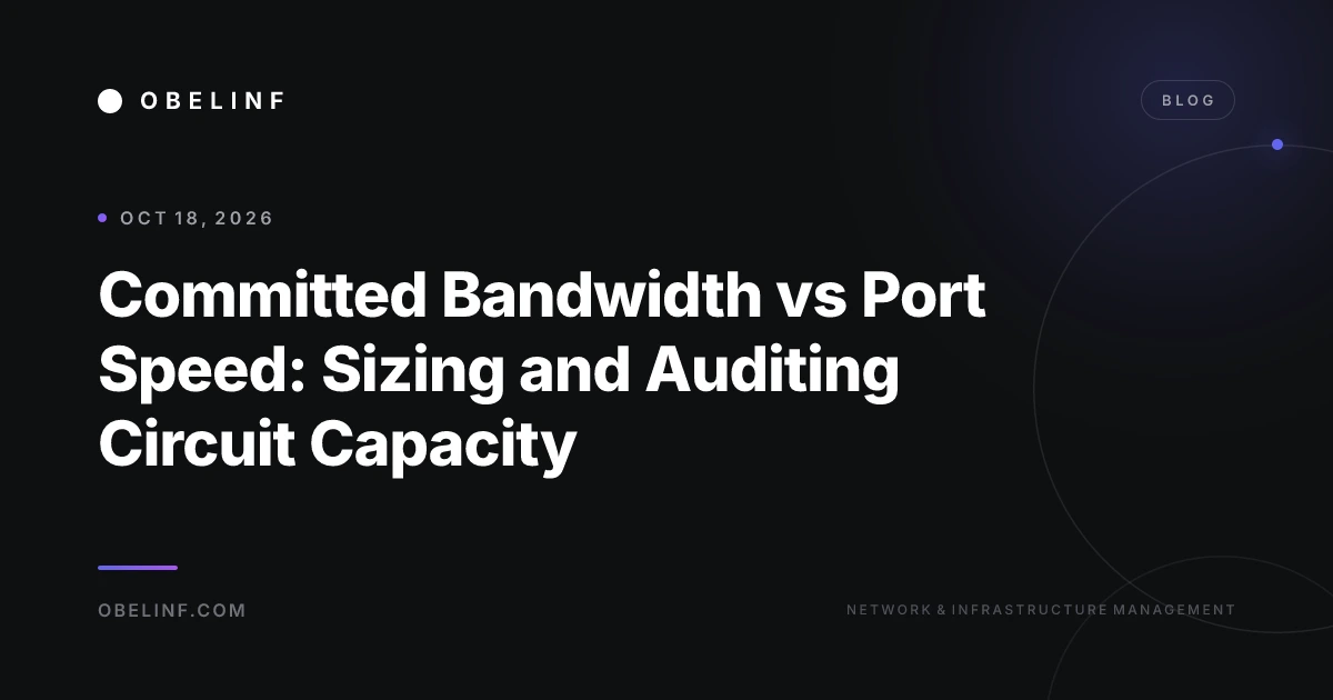 Committed Bandwidth vs Port Speed: Sizing and Auditing Circuit Capacity