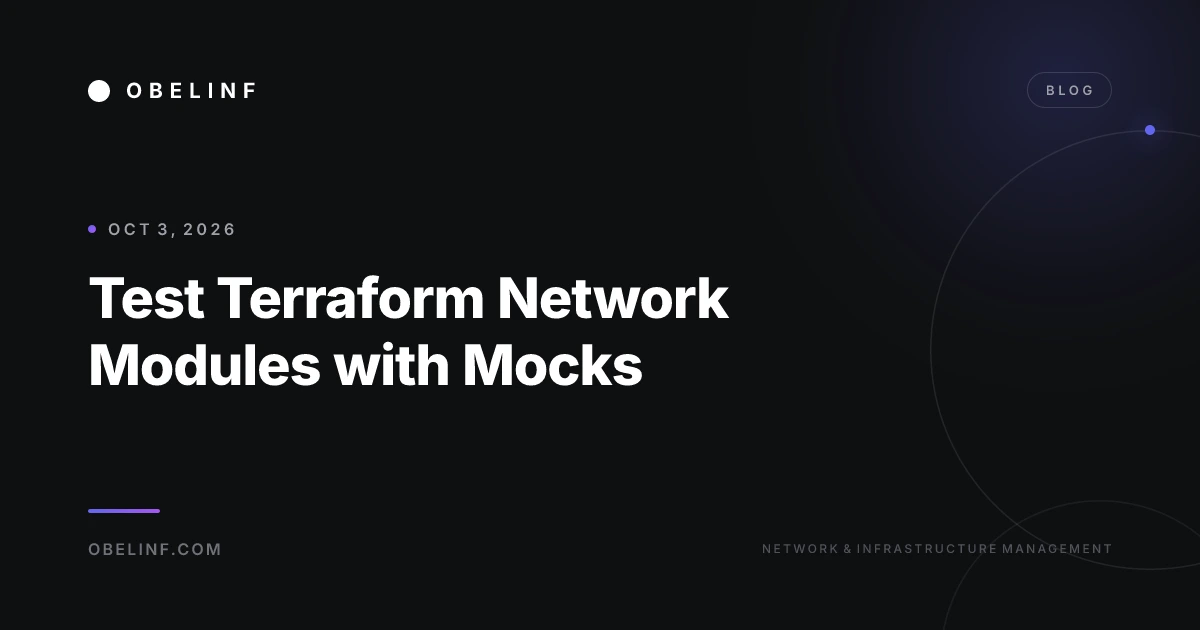 Test Terraform Network Modules with Mocks
